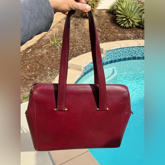 Cartier Handbags - Cartier REHAB Bordeaux shoulder tote bag and kisslock wallet